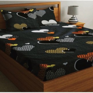 280 TC Microfiber Double king printed Bedsheet (Pack of 1, Multicolor)