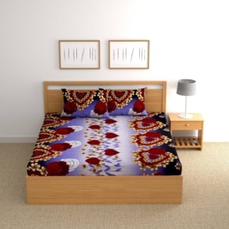 144 TC Microfiber Double Abstract Bedsheet ( Pack of 1)